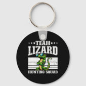 Team Hagedis Jacht Squad Grappige Retro Gecko Hage Sleutelhanger (Voorkant)