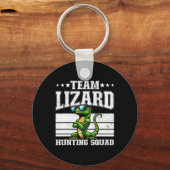 Team Hagedis Jacht Squad Grappige Retro Gecko Hage Sleutelhanger (Voorkant)