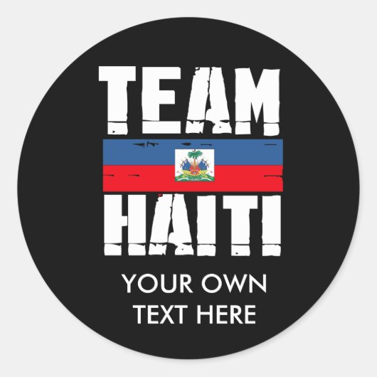 TEAM HAÏTI RONDE STICKER (Voorkant)