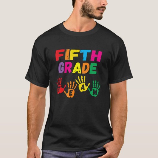 Team Handprints Terug naar school 5e klas thee T-shirt (Voorkant)