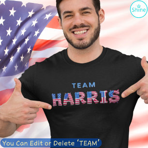 TEAM HARRIS Kamala Harris US Vlagballon Alfabet T-shirt