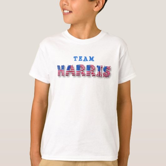 TEAM HARRIS Kamala Harris US Vlagballon Alfabet T-shirt (Voorkant)