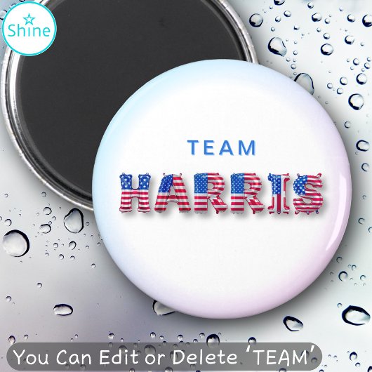 TEAM HARRIS Kamala Harris USA Vlag Ballon Letters Magneet