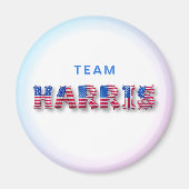 TEAM HARRIS Kamala Harris USA Vlag Ballon Letters Magneet (Voorkant)