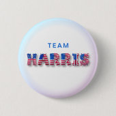 TEAM HARRIS Kamala Harris USA Vlag Ballon Letters Ronde Button 5,7 Cm (Voorkant)