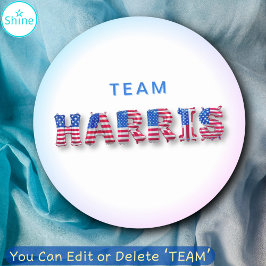TEAM HARRIS Kamala Harris USA Vlag Ballon Letters Ronde Sticker