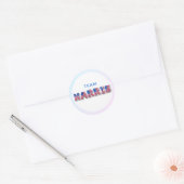 TEAM HARRIS Kamala Harris USA Vlag Ballon Letters Ronde Sticker (Envelop)