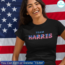TEAM HARRIS Kamala Harris USA Vlag Ballon Letters T-shirt