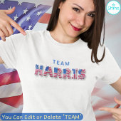 TEAM HARRIS Kamala Harris USA Vlag Ballon Letters T-shirt