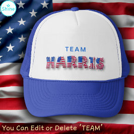 TEAM HARRIS Kamala Harris USA Vlag Ballon Letters Trucker Pet