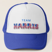 TEAM HARRIS Kamala Harris USA Vlag Ballon Letters Trucker Pet (Voorkant)