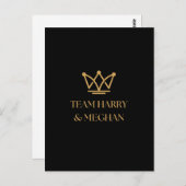 TEAM HARRY & MEGHAN MET GOUDEN KROON BRIEFKAART (Voorkant / Achterkant)
