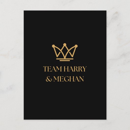 TEAM HARRY & MEGHAN MET GOUDEN KROON BRIEFKAART (Voorkant)