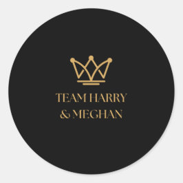 TEAM HARRY & MEGHAN MET GOUDEN KROON RONDE STICKER