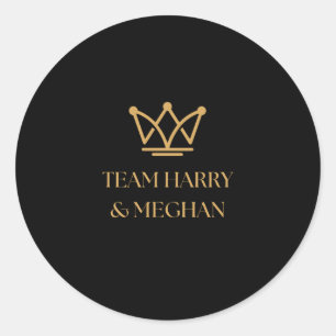 TEAM HARRY & MEGHAN MET GOUDEN KROON RONDE STICKER