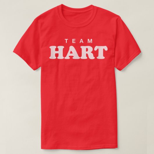Team Hart Personalized Surname Bride Groom Family  T-shirt (Design voorkant)