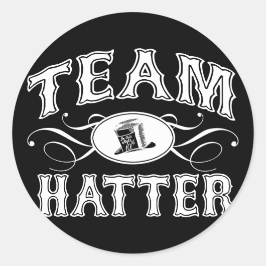 Team Hatter Ronde Sticker (Voorkant)
