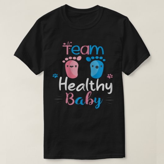 Team Healthy Baby, Gender onthulling, overeenkomen T-shirt (Design voorkant)