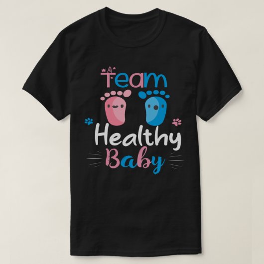 Team Healthy Baby, Gender onthulling, overeenkomen T-shirt (Design voorkant)