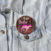 "Team Heifer" Roze Geslacht onthullen Ronde Button 7,6 Cm (In situ)