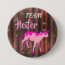"Team Heifer" Roze Geslacht onthullen Ronde Button 7,6 Cm