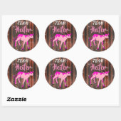 "Team Heifer" Roze Geslacht onthullen Ronde Sticker (Vel)
