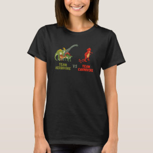Team Herbivoor Vs Carnivoor Schattige Dinosaur Din T-shirt