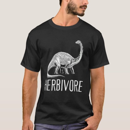 Team Herbivore Vegan Brontosaurus Vegetarian Plant T-shirt (Voorkant)
