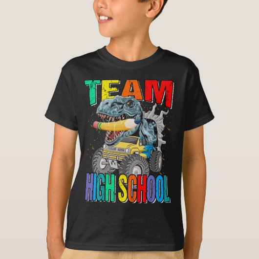 Team High School Monster Vrachtwagen Dinosaurus Jo T-shirt (Voorkant)