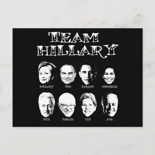 Team Hillary - Hillary Team Briefkaart (Voorkant)