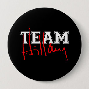 TEAM HILLARY WHITE.png Ronde Button 4,0 Cm