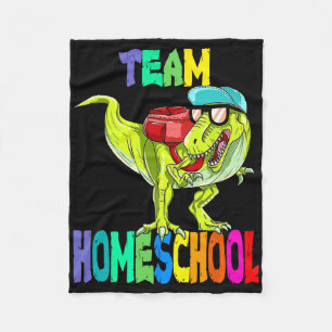 Team Homeschool Dinosaur T Rex Gaat Terug Naar Sch Fleece Deken