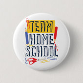 Team Homeschool Quarantine Teacher Ronde Button 5,7 Cm (Voorkant)