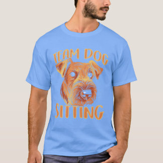 Team Hond Zittend Job Honden Sitter Puppy meisje j T-shirt