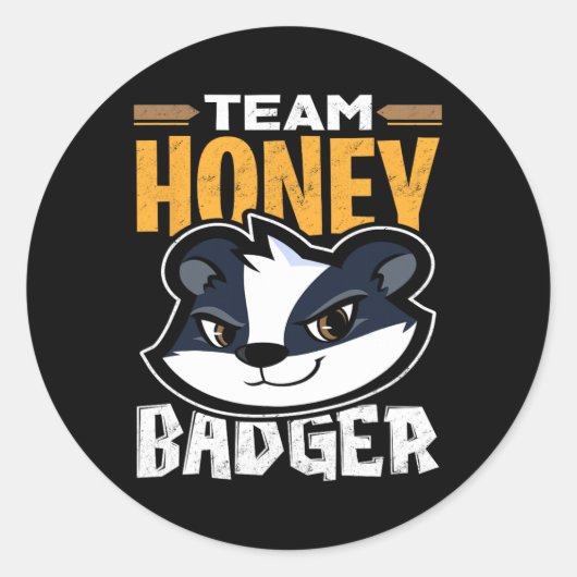 Team Honey Badger - Cool Dierenvriend Gift Ronde Sticker (Voorkant)