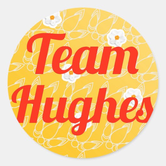 Team Hughes Ronde Sticker (Voorkant)