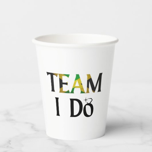 Team I Do Jamaicaanse Vlag Trouwfeest Bachelorette Papieren Bekers (Voorkant)