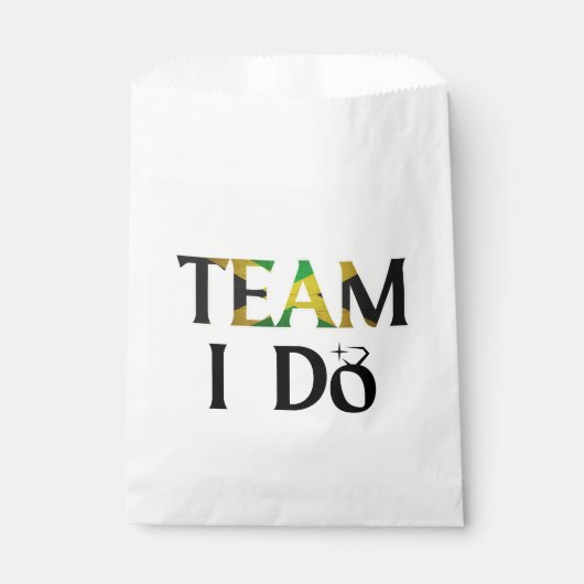 Team I Do Jamaican Flag Wedding Bachelorette Party Bedankzakje (Voorkant)