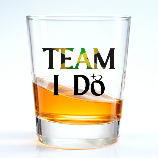 Team I Do Jamaican Flag Wedding Bachelorette Party Shot Glas