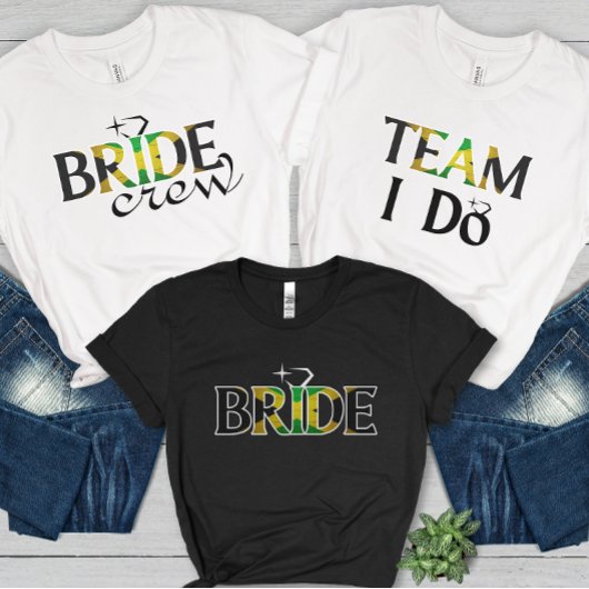 Team I Do Jamaican Flag Wedding Bachelorette Party T-shirt