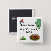 Team Illinois - State Symbols Vierkante Button 5,1 Cm (Voorkant /achterkant)