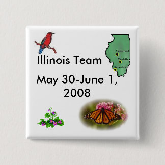 Team Illinois - State Symbols Vierkante Button 5,1 Cm