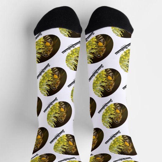 Team imker bij op gele bloem sokken (Top)