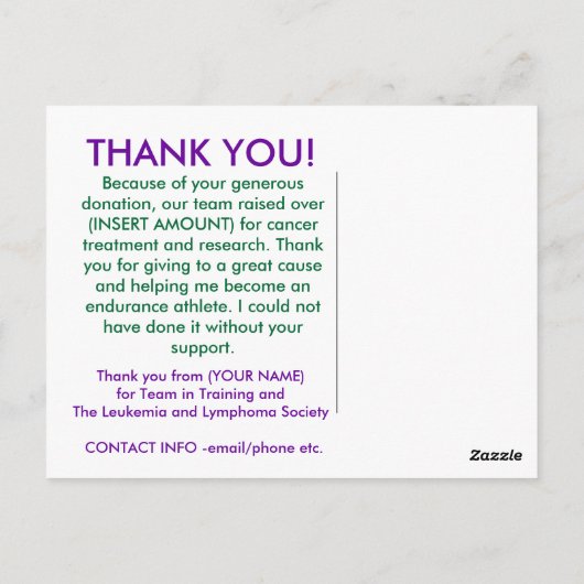 Team in opleiding: Dank u Briefkaart (Achterkant)