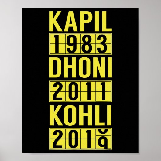Team India Cricket Fan Trui Poster (Voorkant)