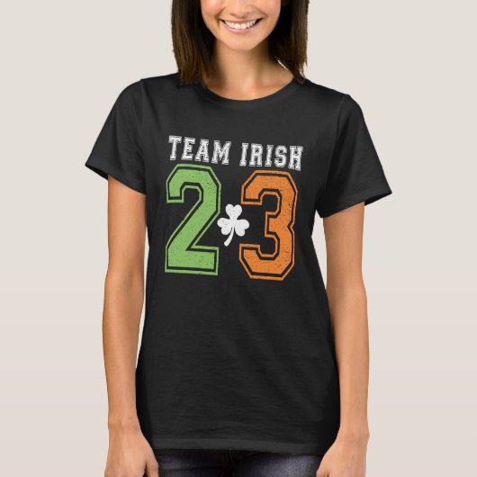 Team Irish 2023 St Patricks Day Leprechaun Shamroc T-shirt (Voorkant)