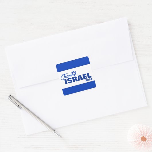 Team Israël - Vierkante Sticker (Envelop)