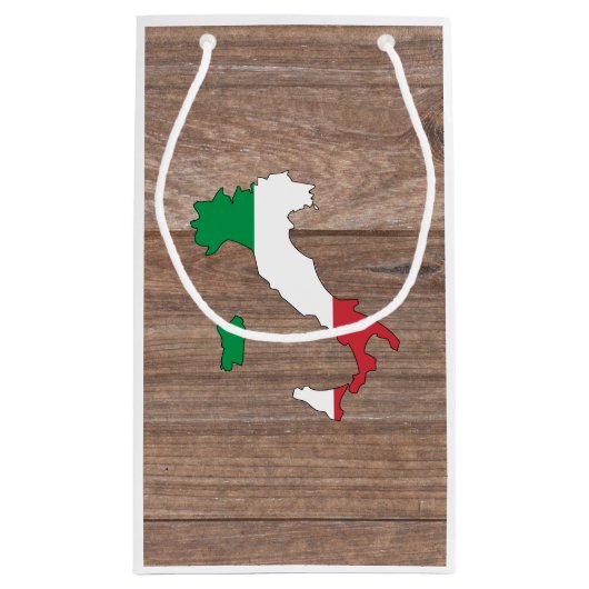 Team italiaanse vlag op hout klein cadeauzakje (Achterkant)