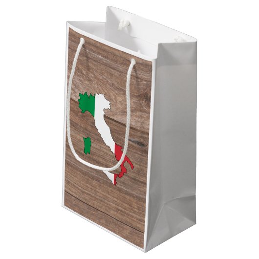 Team italiaanse vlag op hout klein cadeauzakje (Achterkant Gekanteld)