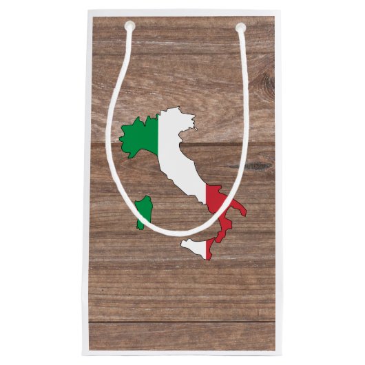 Team italiaanse vlag op hout klein cadeauzakje (Voorkant)